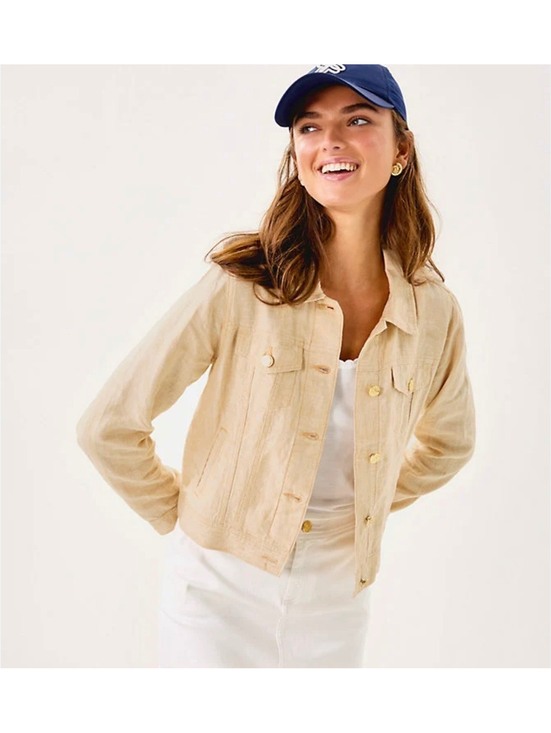 Lilly Pulitzer Jackets & Blazers - Lilly Pulitzer Beachside Linen Beige Jacket Size L [COPY]